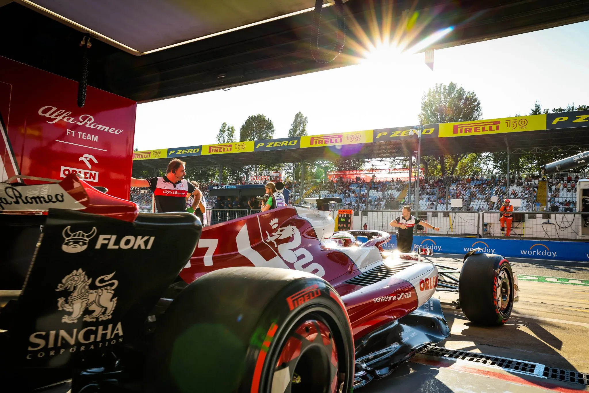 A BOMES ad on a Formula 1 car.